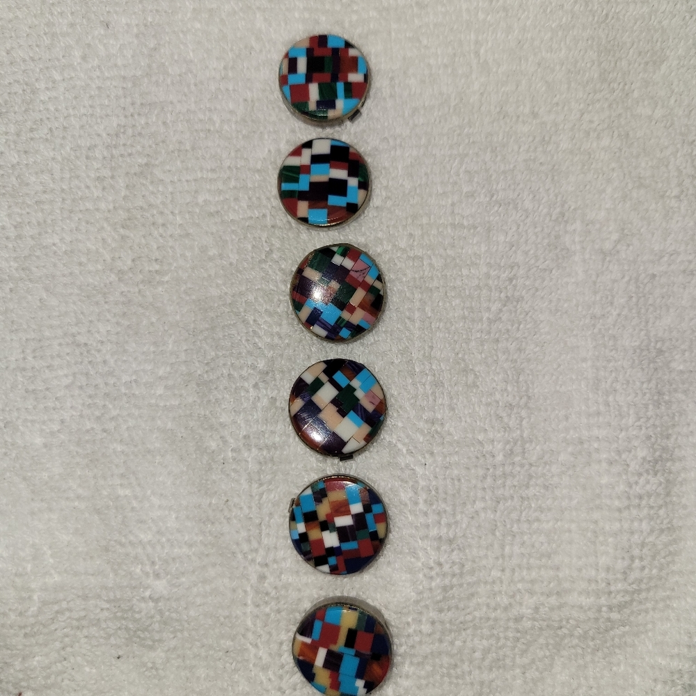 Button covers - multicolored inlay